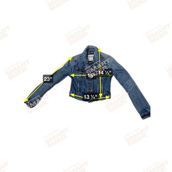 Abercrombie & Fitch Girls Denim Trucker Jacket Youth Large Blue Medium Wash - Picture 15 of 15